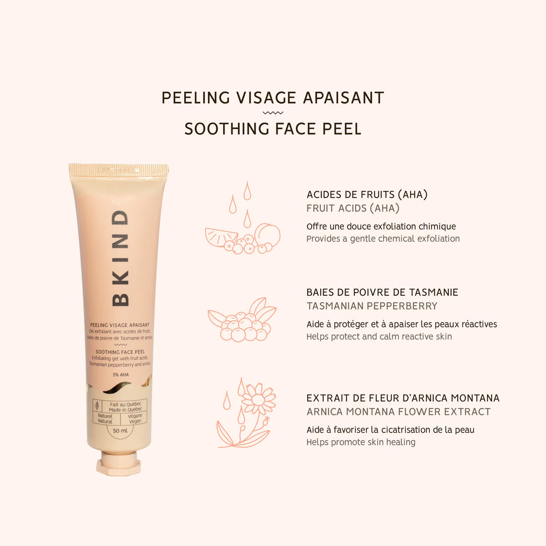 Peeling apaisant pour le visage aux AHA