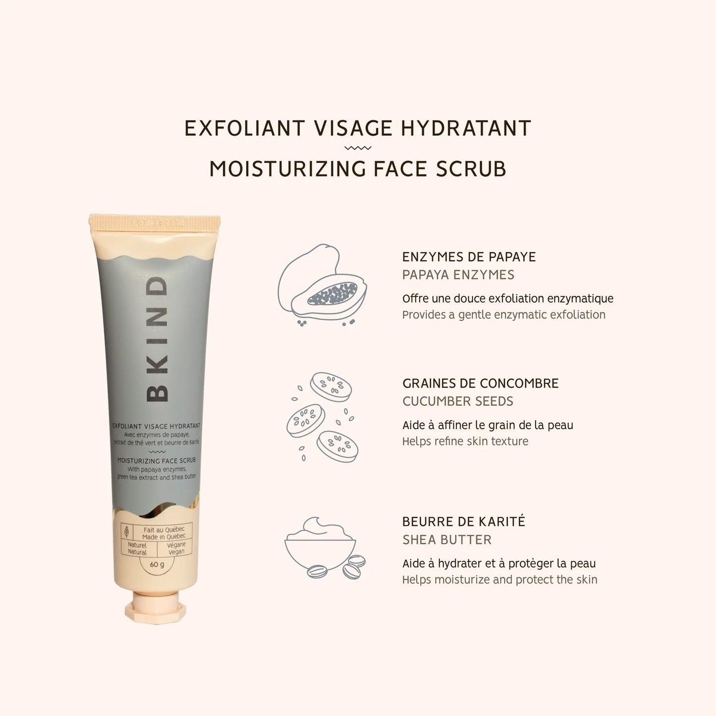 Exfoliant Visage hydratant Peau Sensible Papaye