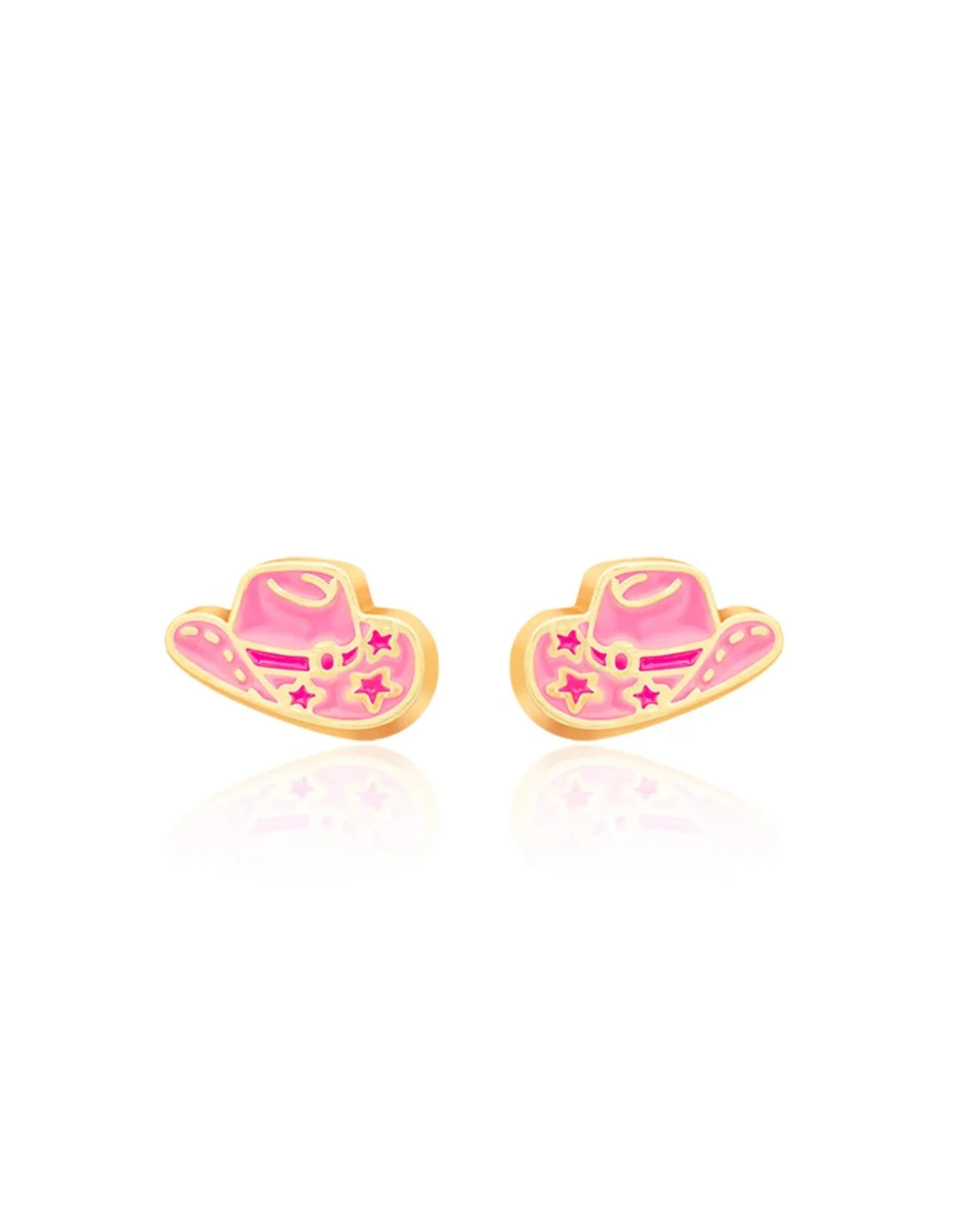Boucles d'oreilles en émail - Chapeau de cowgirl