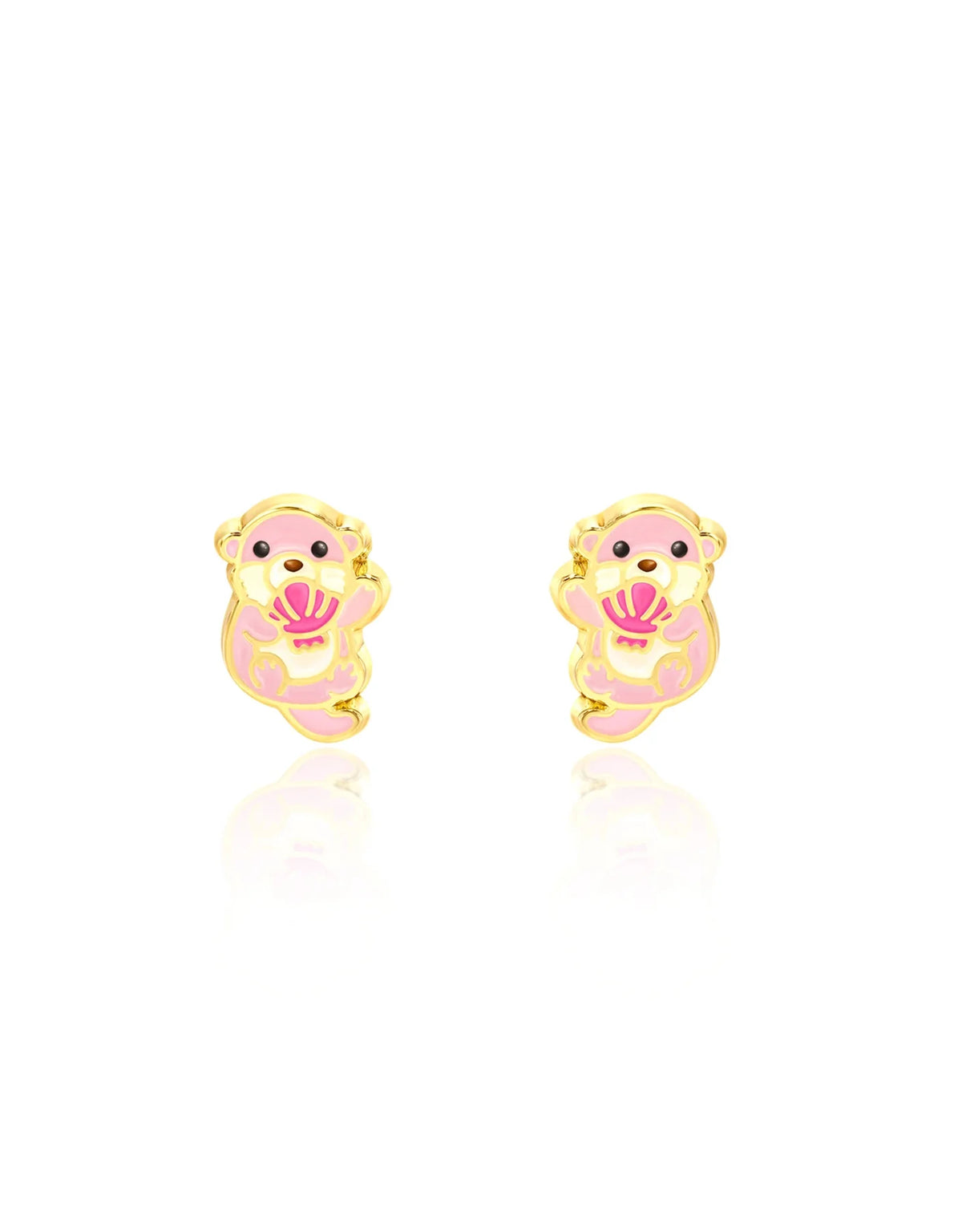 Boucles d'oreilles en émail - Loutre