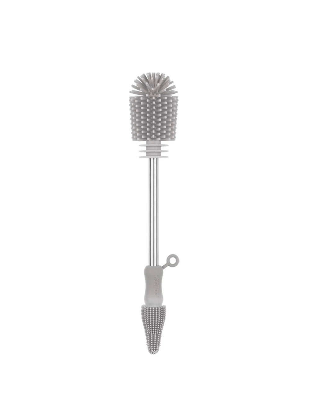 Brosse de nettoyage en silicone à double embout - gris