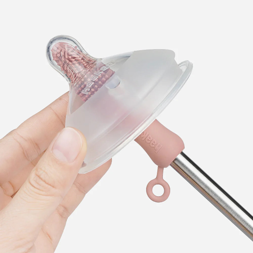 Brosse de nettoyage en silicone à double embout - gris