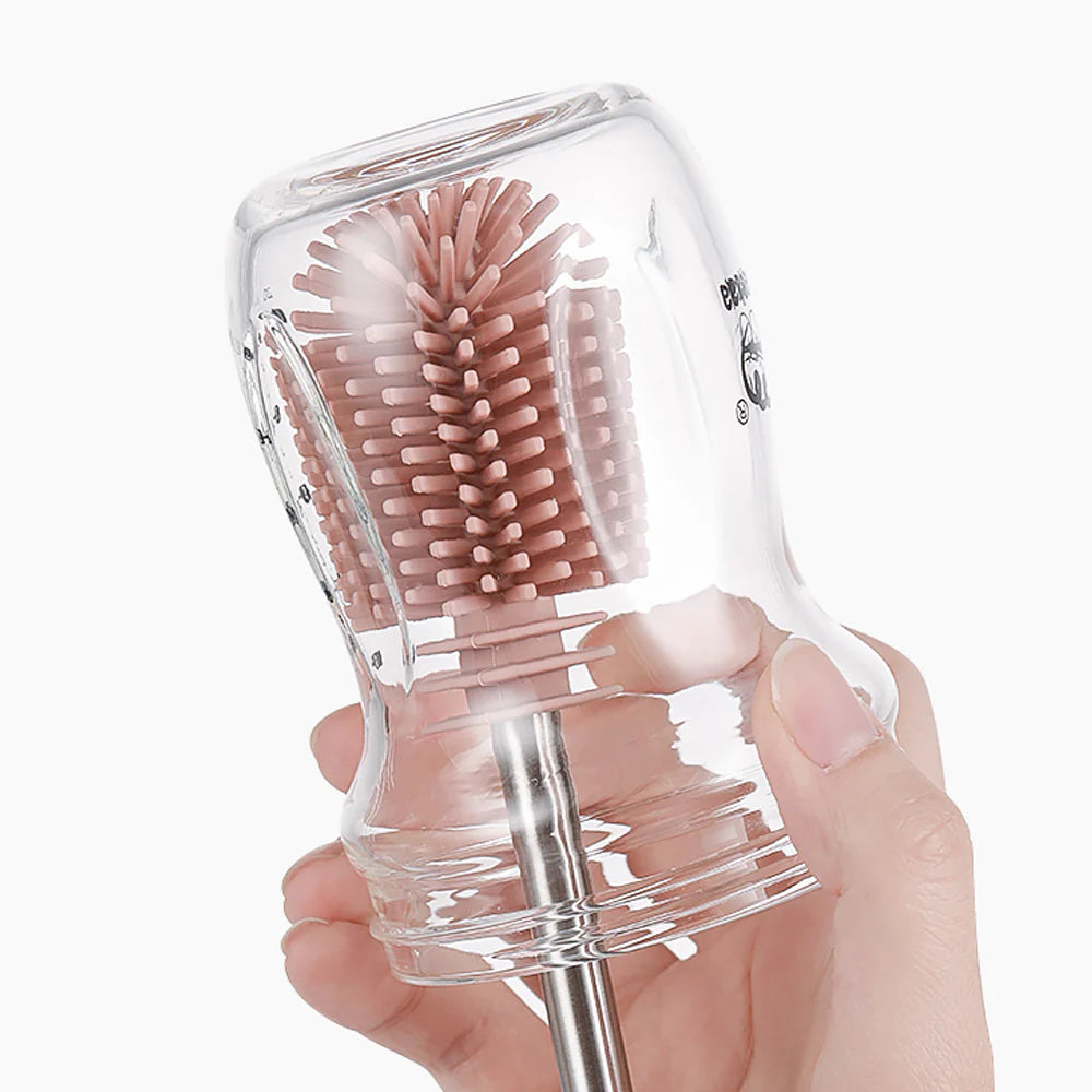 Brosse de nettoyage en silicone à double embout - gris
