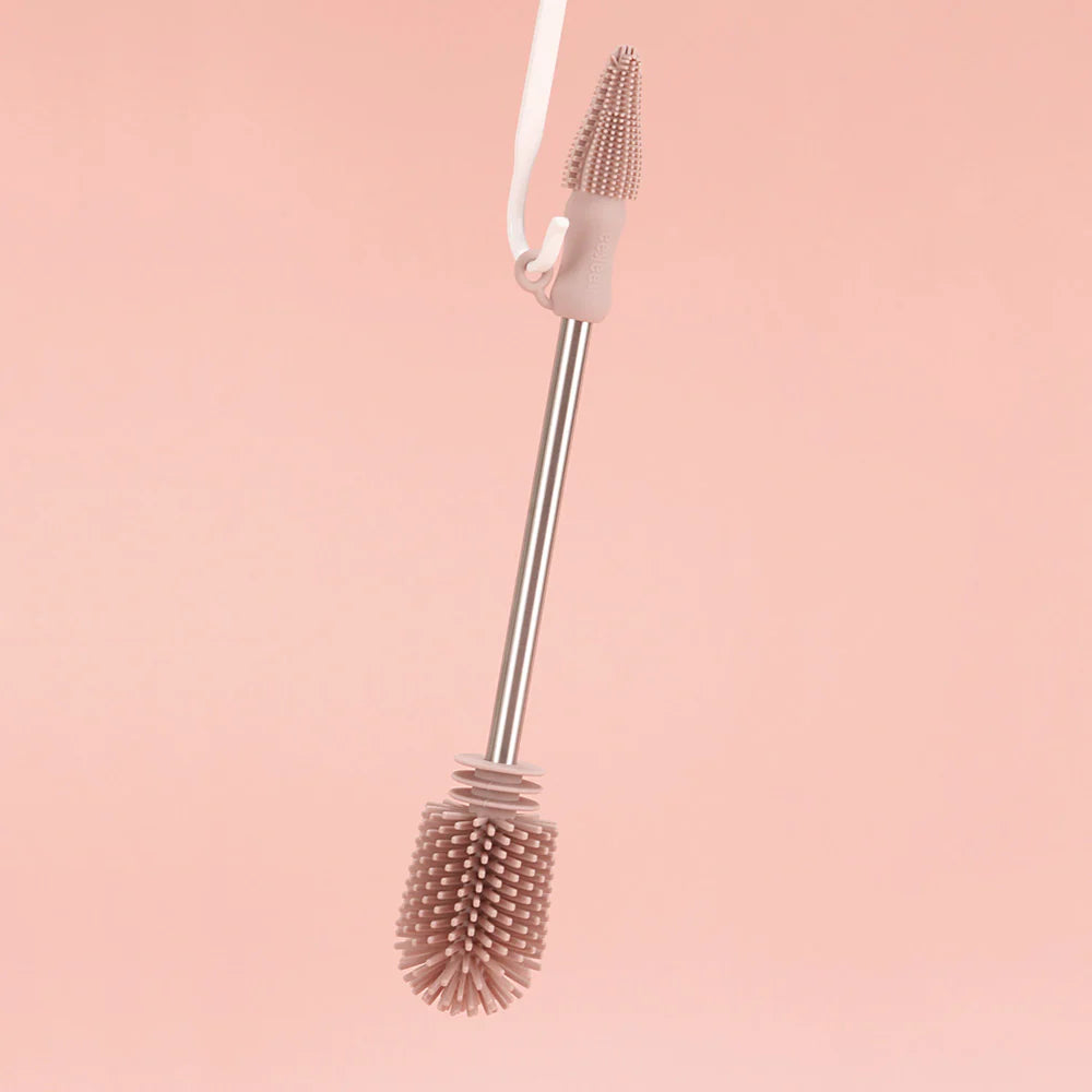 Brosse de nettoyage en silicone à double embout - gris
