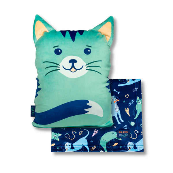 Peluche couverture apaisante 3-en-1