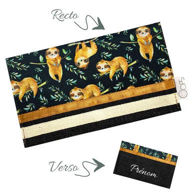 Protège carnet de santé - Paresseux (noir)