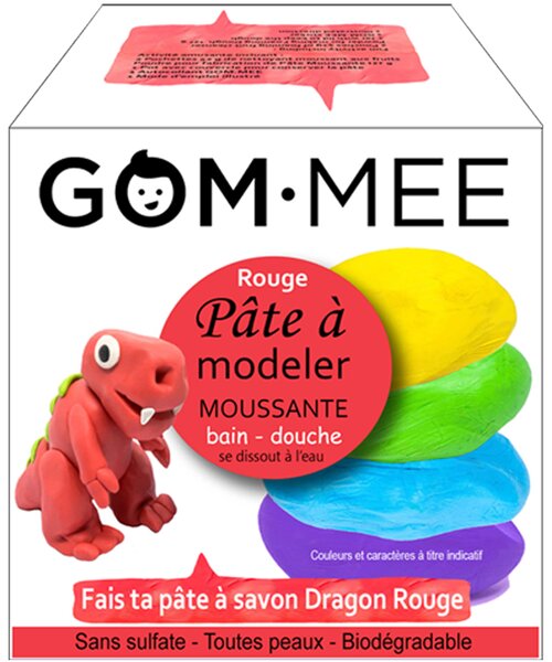 Ensemble pâte à modeler moussante dragon rouge