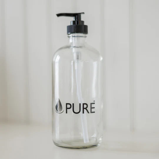 Bouteille de verre avec pompe à savon vide 500 ml