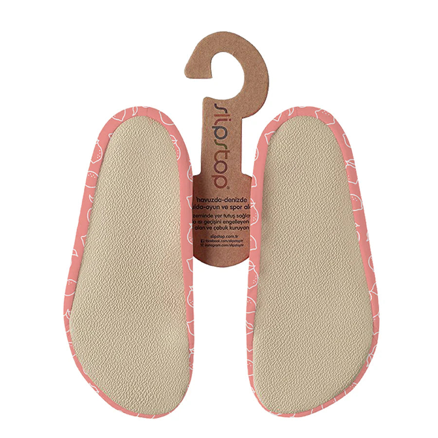 Chaussures d'eau pour enfants Citrons - De jolis citrons sur fond corail