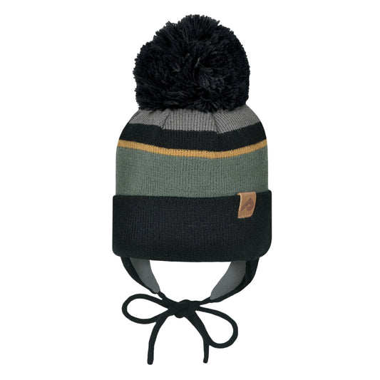 Tuque en acrylique avec oreilles et doublure polaire - Ardoise/Miel/Armée/Noir