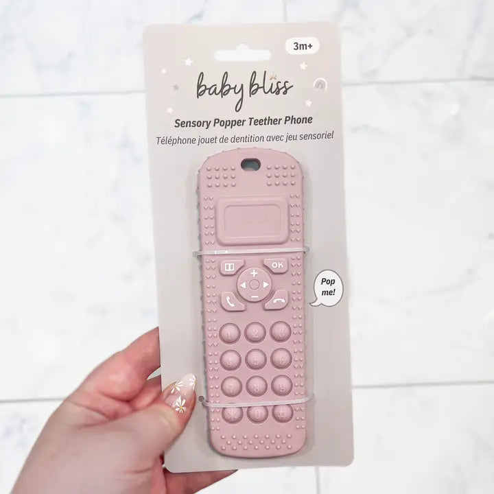 Téléphone de dentition sensoriel avec boutons pop