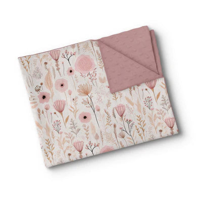 Couverture de minky - Champ de fleurs