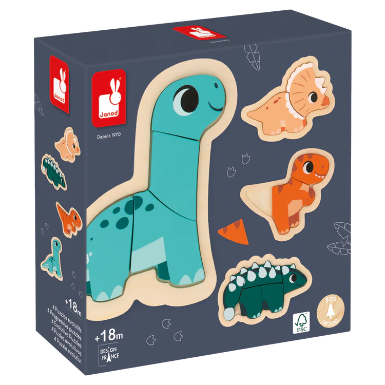 Dino - 4 puzzles évolutifs