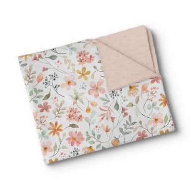 Couverture de minky - Fleurs de soie