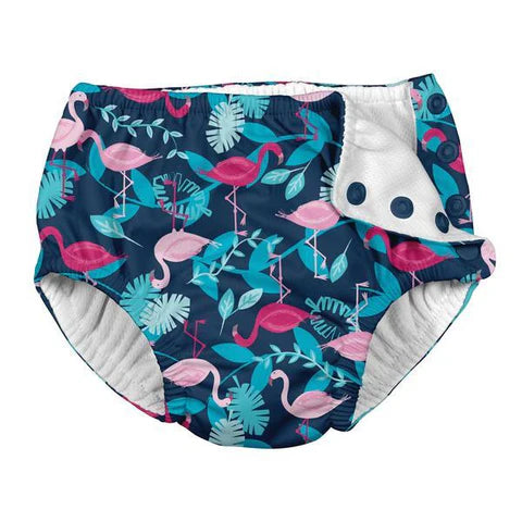 Couche maillot réutilisable Flamant rose marine