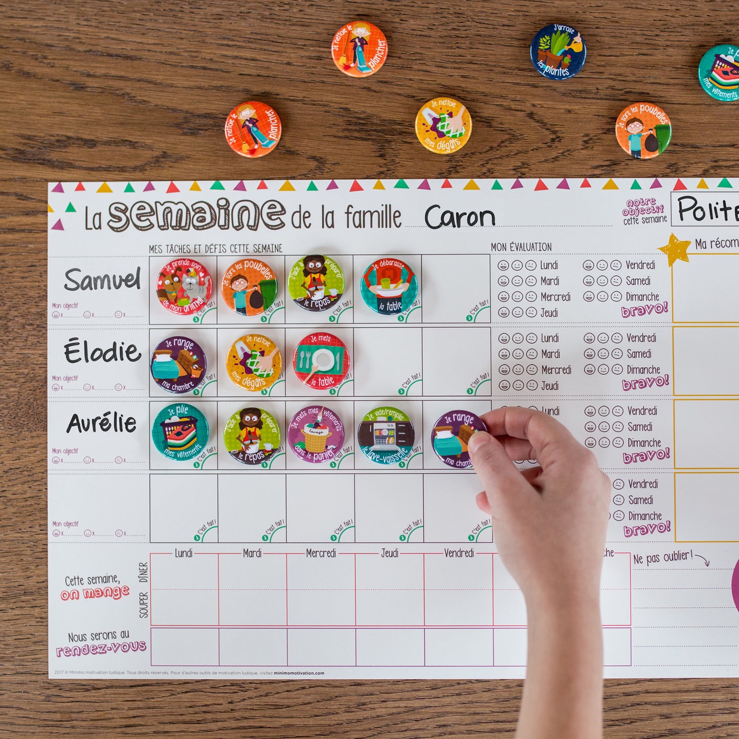 Organisateur familial une semaine à la fois – horizontal