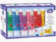 Ensemble de 6 tubes de peinture à doigts paillettes