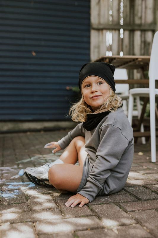 Tuque réversible - Noir et ardoise