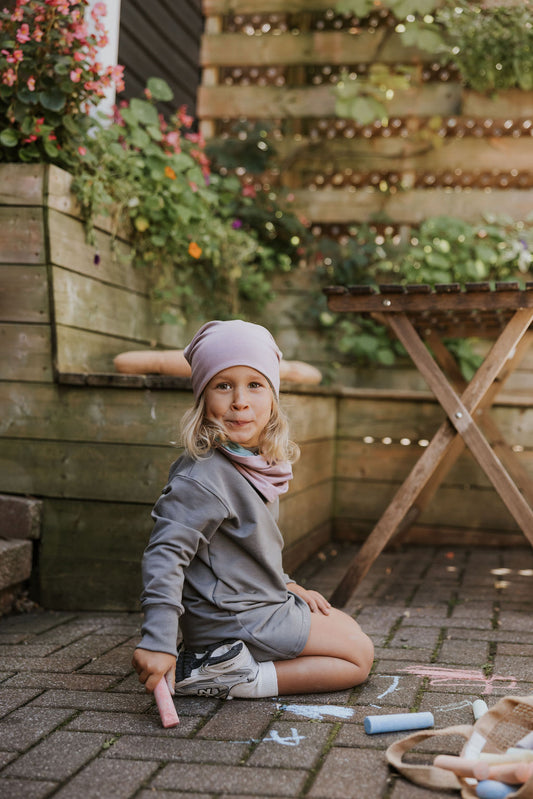 Tuque réversible - Noir et rose