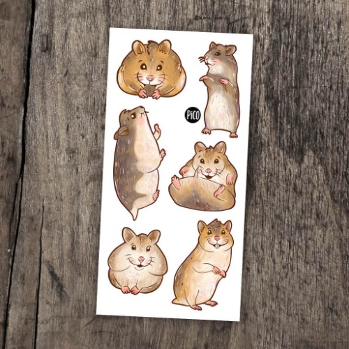 Tatouages temporaires PiCO - Pooky le hamster et ses amis