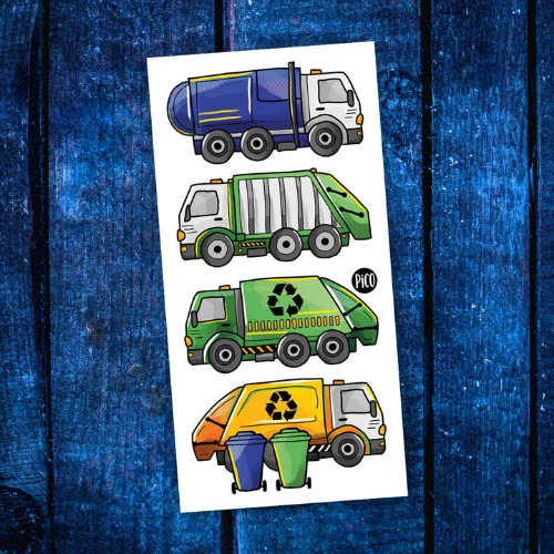 Pico - Tatouages temporaires Les camions de recyclage