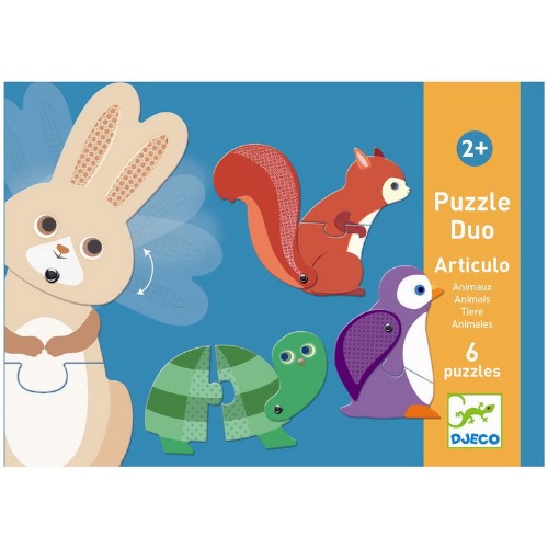 Djeco - Puzzle duo articulo animaux